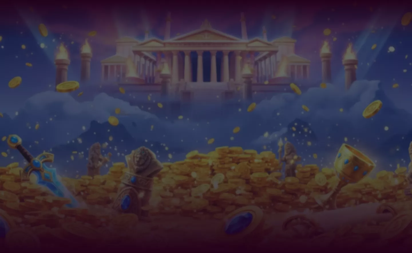 About Slots Banner cu monede de aur